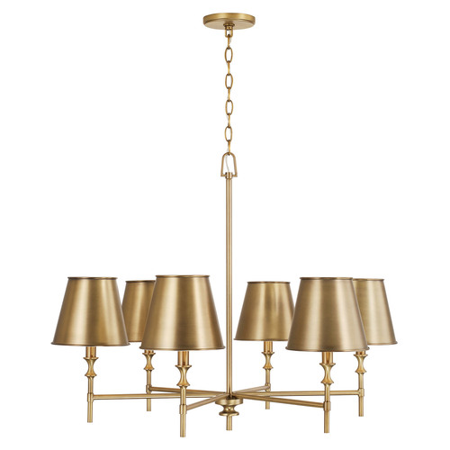 Whitney 6-Light Chandelier in Aged Brass by Capital Lighting