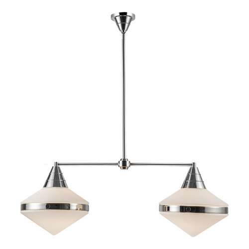 Willard 2-Light Linear Pendant in Polished Nickel by Alora Lighting