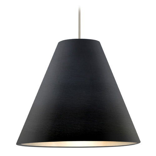 Besa Lighting Dylan Satin Nickel LED Pendant Light with Conical Shade