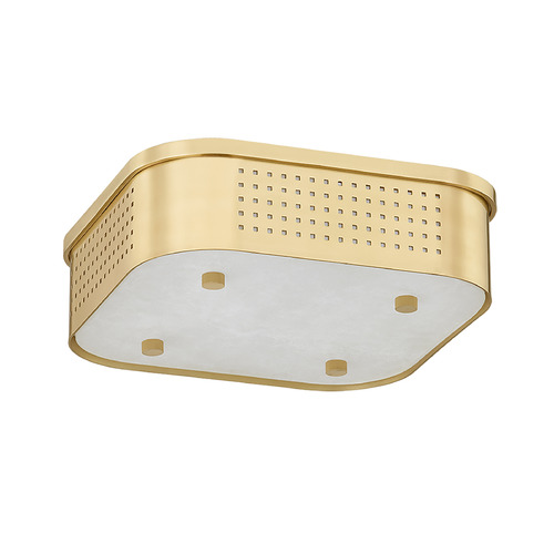 Hudson Valley Lighting Madison Square Aged Brass LED Flushmount Light