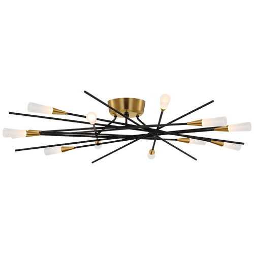 Stellar Matte Black Semi-Flush Mount Light