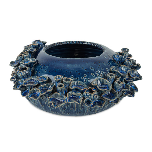 Currey and Company Sunken Reactive Dark Blue Bowl