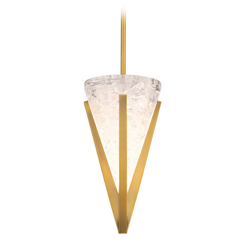 Modern Forms Kiernan Aged Brass LED Mini-Pendant Light with Conical Shade