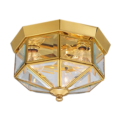 9.75-Inch Outdoor Flush Mount in Polished Brass by Progress Lighting