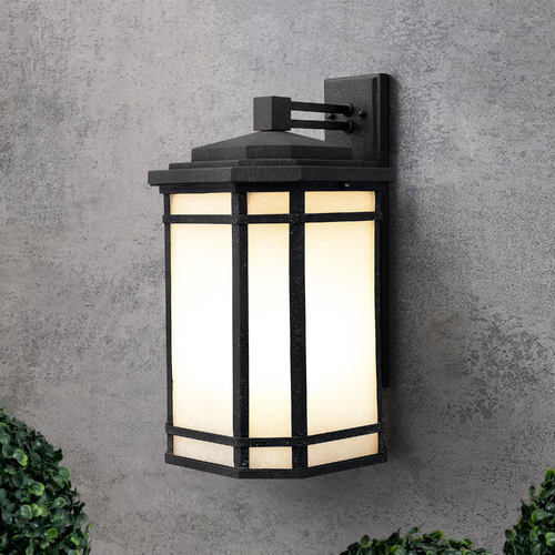 Hinkley LED Outdoor Wall Light with White Glass in Vintage Black Finish 1275VK-LED