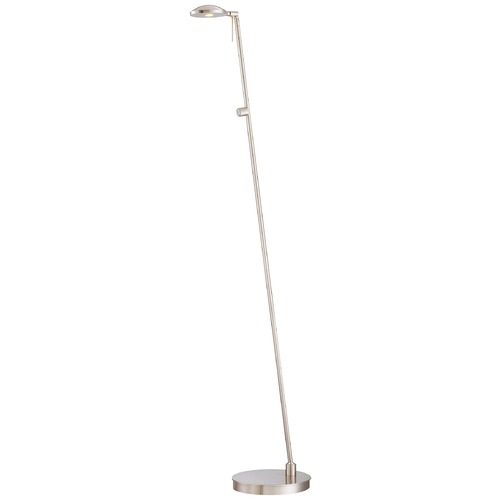 George's Reading Room LED Floor Lamp in Brushed Nickel by George Kovacs