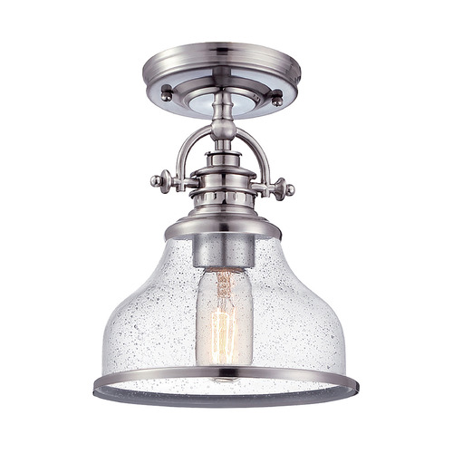 Grant 8-Inch Semi-Flush Mount in Brushed Nickel by Quoizel Lighting