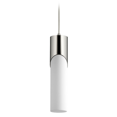 Ellipse 17-Inch LED Acrylic Pendant in Nickel by Oxygen Lighting