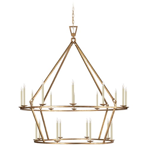 Visual Comfort Signature Collection E.F. Chapman Darlana Chandelier in Gilded Iron by Visual Comfort Signature CHC5199GI