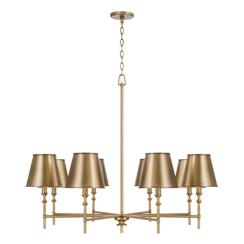 Whitney 8-Light Chandelier in Aged Brass by Capital Lighting