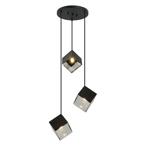 Matteo Lighting Matteo Lighting Cube Matte Black Multi-Light Pendant C30503MB