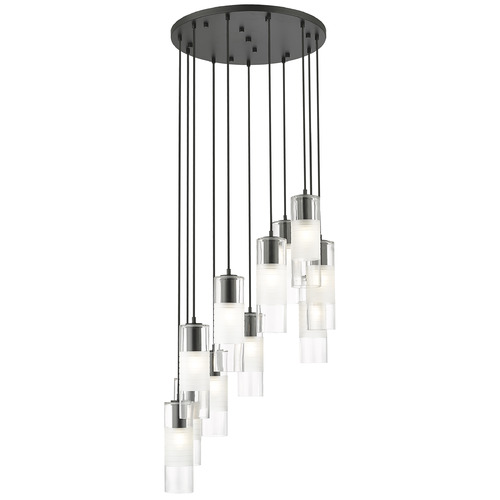 Z-Lite Z-Lite Alton Matte Black Multi-Light Pendant with Cylindrical Shade 824P-11R-MB
