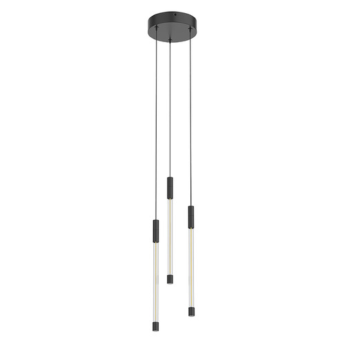Kuzco Lighting Motif Black LED Multi-Light Pendant with Cylindrical Shade
