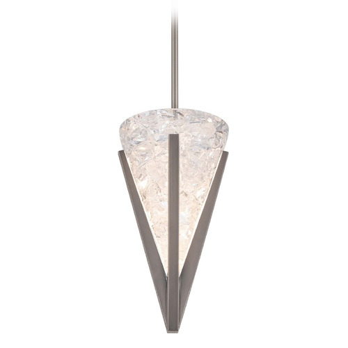 Modern Forms by WAC Lighting Modern Forms Kiernan Antique Nickel LED Mini-Pendant Light with Conical Shade PD280615-TWA-AN
