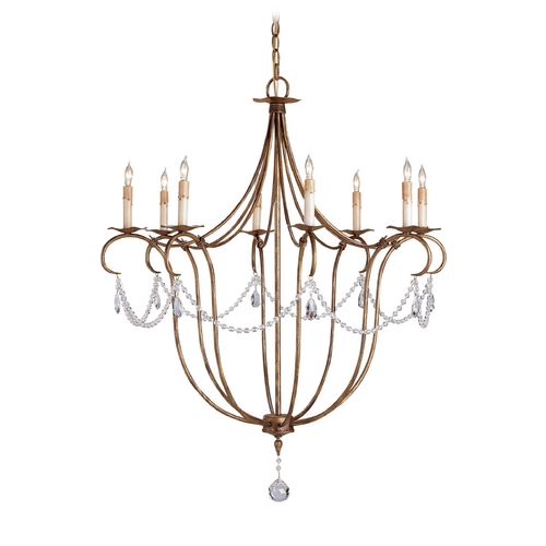 Crystal Lights 31-Inch Chandelier in Rhine Gold by Currey & Company