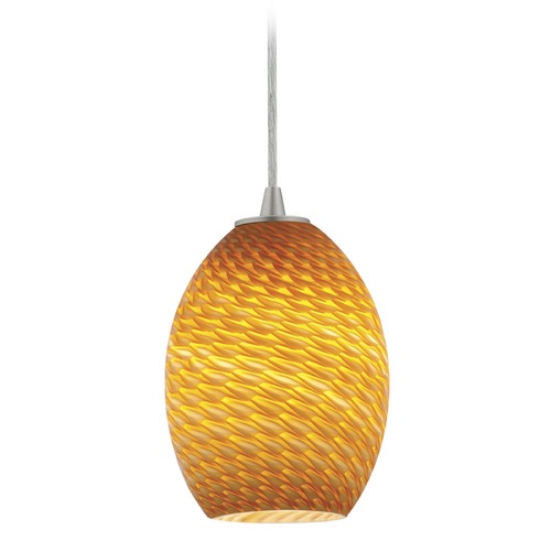 Access Lighting Brandy Firebird Brushed Steel LED Mini Pendant by Access Lighting 28023-3C-BS/AMBFB