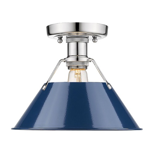 Golden Lighting Orwell Semi-Flush Mount in Chrome by Golden Lighting 3306-FMCH-NVY