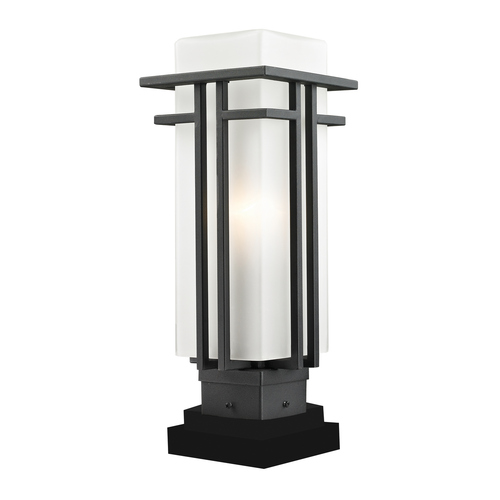 Z-Lite Abbey Black Post Light by Z-Lite 549PHM-SQPM-BK