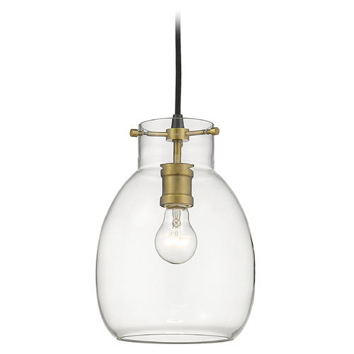 Z-Lite Bella Matte Black & Olde Brass Mini Pendant by Z-Lite 476MP-MB-OBR