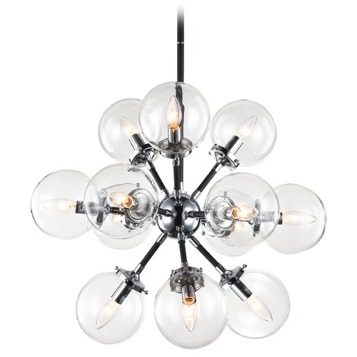 Soleil Chrome Chandelier by Matteo Lighting