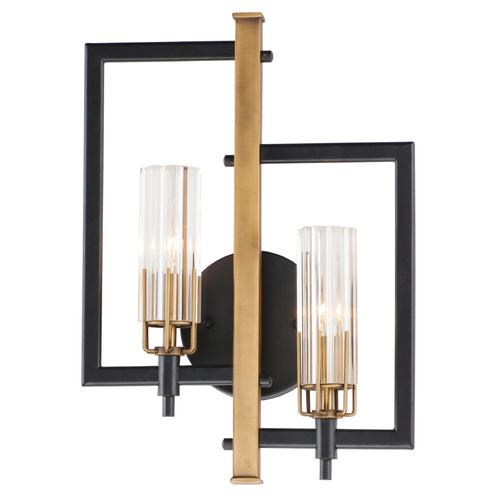 Maxim Lighting Flambeau Black & Antique Brass Sconce
