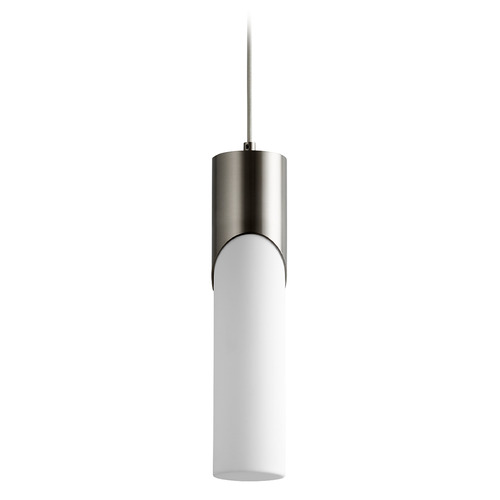 Ellipse 17-Inch LED Acrylic Pendant in Satin Nickel by Oxygen Lighting