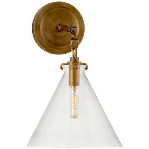 Visual Comfort Signature Collection Thomas OBrien Katie Conical Sconce in Brass by Visual Comfort Signature TOB2225HABG6CG