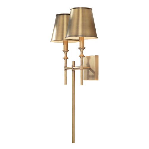 Whitney Double Wall Sconce in Aged Brass by Capital Lighting