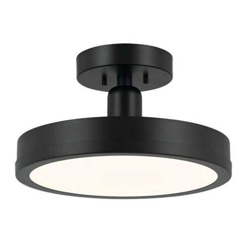 Kichler Lighting Riu Black LED Semi-Flush Mount Light by Kichler Lighting 52589BK