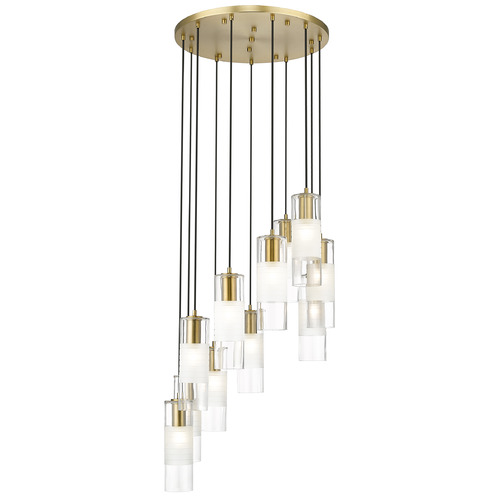 Z-Lite Z-Lite Alton Modern Gold Multi-Light Pendant with Cylindrical Shade 824P-11R-MGLD