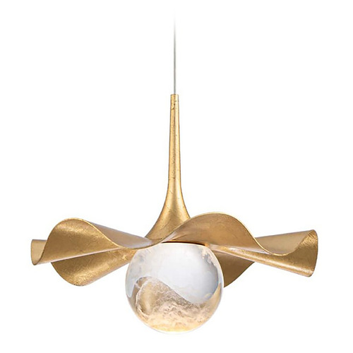 Modern Forms Brimm Gold Leaf / Aged Brass LED Mini-Pendant Light with Globe Shade