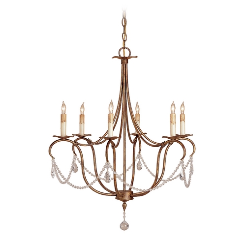 Currey and Company Lighting Crystal Lights 27-Inch Chandelier in Rhine Gold by Currey & Company 9880