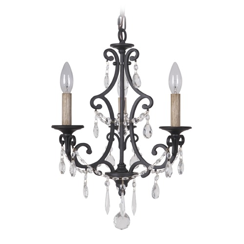 Bentley 14-Inch Matte Black Crystal Chandelier by Craftmade Lighting