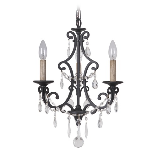 Craftmade Lighting Bentley 14-Inch Matte Black Crystal Chandelier by Craftmade Lighting 38923-MBK