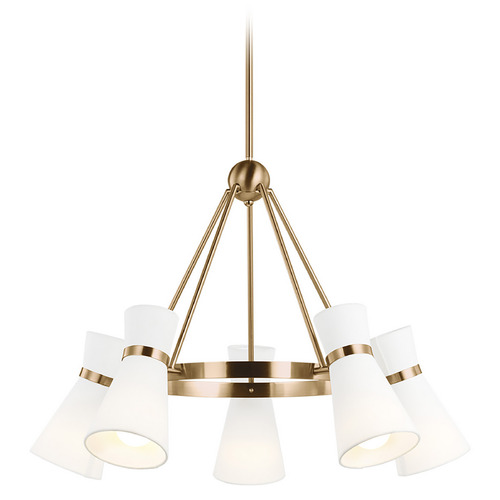 Visual Comfort Studio Collection Clark Satin Brass LED Chandelier