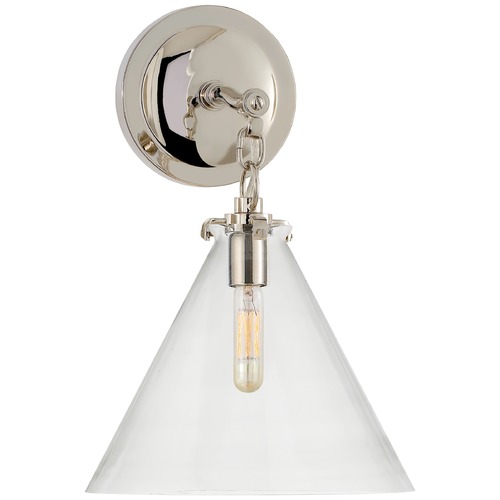 Visual Comfort Signature Collection Thomas OBrien Katie Conical Sconce in Nickel by Visual Comfort Signature TOB2225PNG6CG