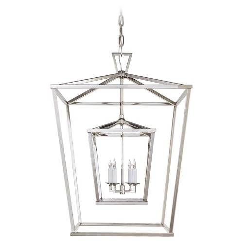 Visual Comfort Signature Collection E.F. Chapman Darlana Double Cage Light in Nickel by Visual Comfort Signature CHC2179PN