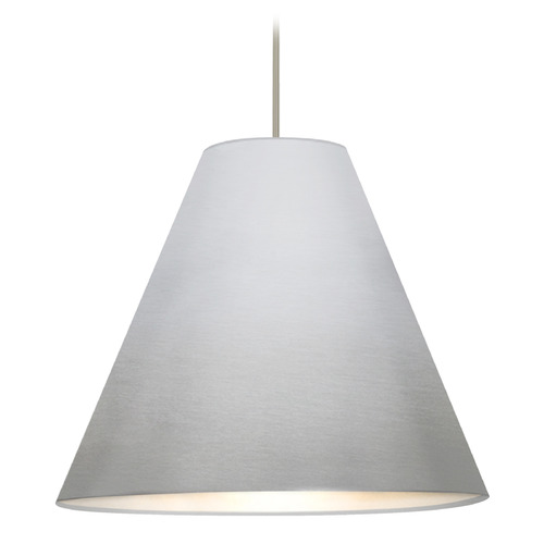 Besa Lighting Dylan Satin Nickel LED Pendant Light with Conical Shade