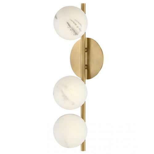 Selene 3-Light Wall Sconce in Lacquered Brass by Fredrick Ramond