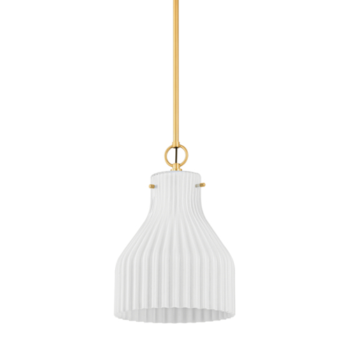 Mitzi by Hudson Valley Corinthia 10-Inch Pendant in Aged Brass by Mitzi by Hudson Valley H881701S-AGB