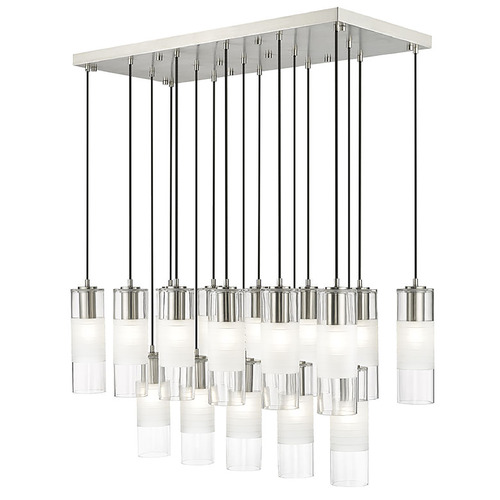 Z-Lite Alton Brushed Nickel Multi-Light Pendant with Cylindrical Shade