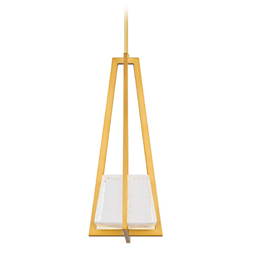 Modern Forms by WAC Lighting Modern Forms Karie Aged Brass LED Mini-Pendant Light with Square Shade PD284620-AB