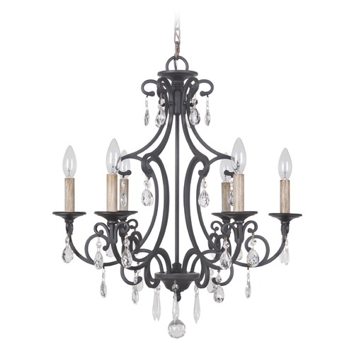 Bentley 22-Inch Matte Black Crystal Chandelier by Craftmade Lighting