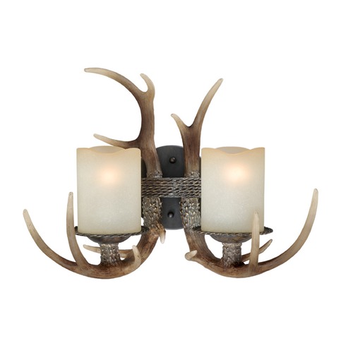 Vaxcel Lighting Yoho Faux Antler and Black Walnut Bathroom Light by Vaxcel Lighting W0033