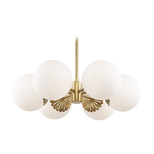 Mitzi by Hudson Valley Paige Aged Brass Chandelier by Mitzi by Hudson Valley H193806-AGB
