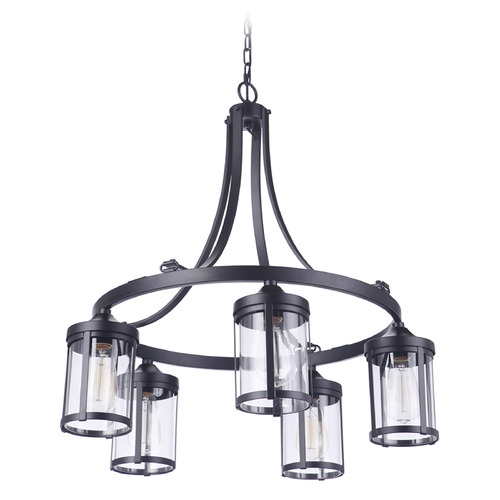 Elliot Flat Black Chandelier by Craftmade Lighting