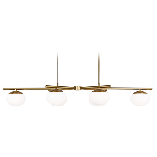 Visual Comfort Studio Collection Ellen Degeneres Lune Burnished Brass LED Island Light
