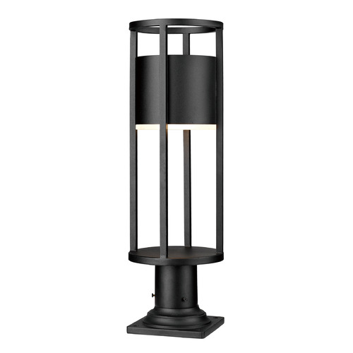 Z-Lite Luca Black LED Post Light by Z-Lite 517PHM-533PM-BK-LED