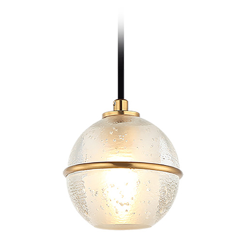 Matteo Lighting Matteo Lighting Misty Aged Gold Brass Pendant Light with Globe Shade C33101AG