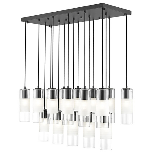 Z-Lite Z-Lite Alton Matte Black Multi-Light Pendant with Cylindrical Shade 824P-17L-MB